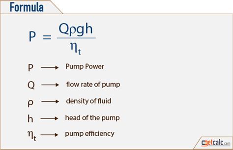 centrifugal pump horsepower formula|power required by pump formula.